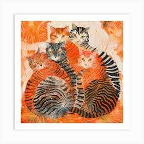 Four Cats Art Print