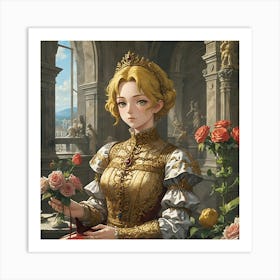 Golden Renaissance Princess Art Print