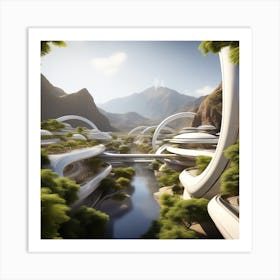 Futuristic City 303 Art Print