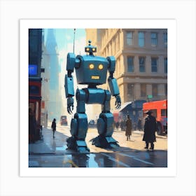 Robot In The City 85 Art Print