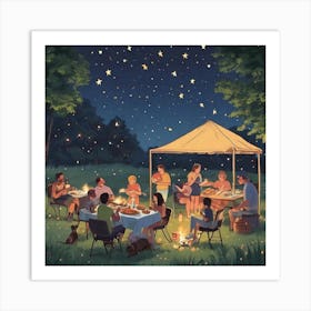 Starry Night Picnic Art Print