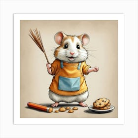 Hamster Baker Art Print