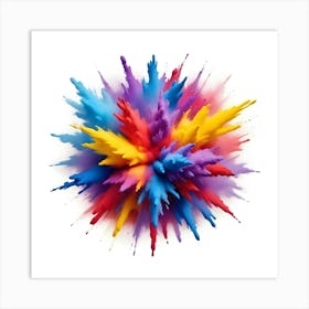 Colorful Paint Explosion Art Print