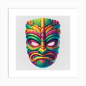 Watercolor Festival Tiki Mask 20 Art Print