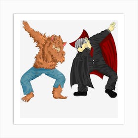 Dabbing Werewolf Gothic Vampire Vamp Halloween Costume Boys Art Print