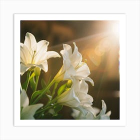 White Lilies In Church Art Print