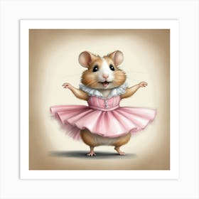 Hamster Ballerina Art Print