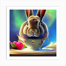 Rabbit In A Teacup Art Print