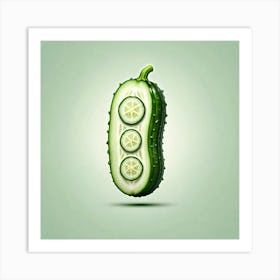 Cucumber Vector Illustration Art Print