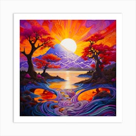 Violet Horizon Earthworks Art Print