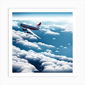 Airplane In The Sky Art Print