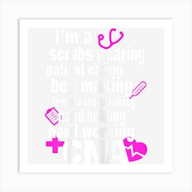 Womens Hard Working Cna Certified Nursing Assistan Art Print