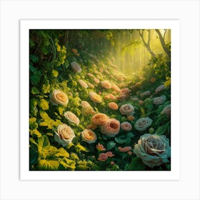 Roses In The Forest 3 Art Print