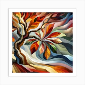 Abstract modernist Chestnut tree 3 Art Print