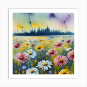 Daisy Field Print Art Print