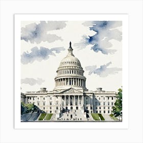 United States Capitol Building Art Print