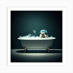 Hedgehog In A bubble Bath Poster