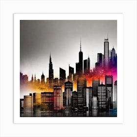 Cityscape Canvas Art 1 Art Print