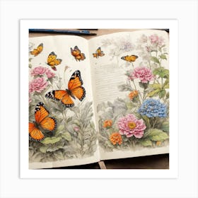 Butterfly Garden,wall art, Art Print