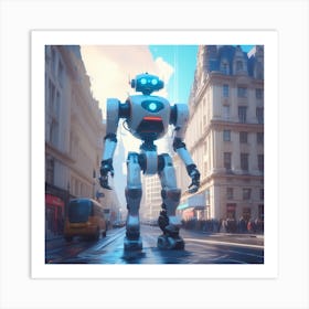 Robot In The City 54 Art Print