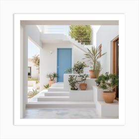 White House With Blue Door 1 Art Print