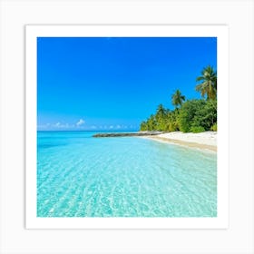 Relax Ocean Plant Idylli Holiday Coastline Beautiful Calm Shore Blue Paradise Sunlight N (23) Art Print