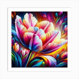 Colorful Tulip Art Print