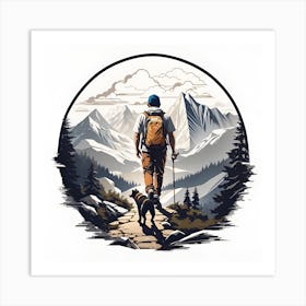 BB Borsa Hiker With Dog Art Print