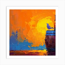 Sunset On A Barrel Art Print