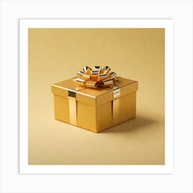 Gold Gift Box Art Print