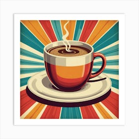 Retro Coffee Cup Art Print