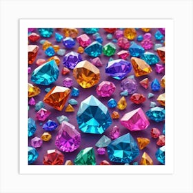 Colorful Gems 3 Art Print