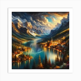 Lake In The Mountains 1 Art Print