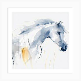 Watercolor Horse Painting Art Print