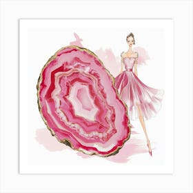 A Stunning Illustration Of A Pink Agate Slice Art Mi4a8ax5spcclgrflwnn7q Wte2atntt2sqq9alsy9ea Art Print