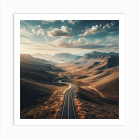 Road In The Desert Art Print