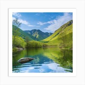 Lake In The Mountains 2 Art Print