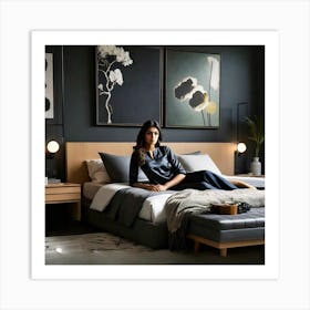 Woman In A Bedroom Art Print