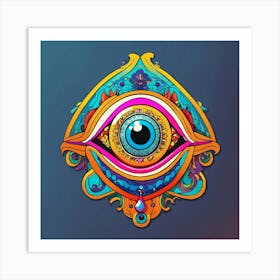 Colorful And Bold Evil Eye For A Sticker Design Art Print