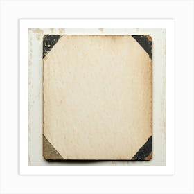 An Aged Advertising Card Resting On Rough Textured Cardboard Its Edges Worn And Slightly Torn Emb (1) Art Print