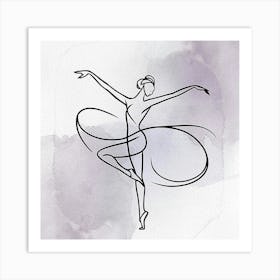 Ballerina Line Art Art Print