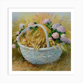 Basket Of Flowers 6 Art Print