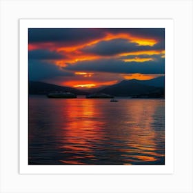 Sunset In Greece Art Print