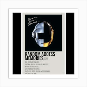 Random Access Memories - Daft Punk, 2013 Art Print