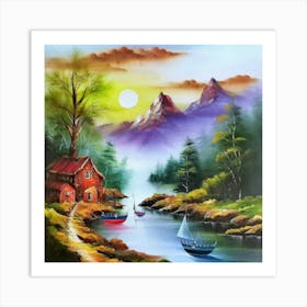 Multicolored landscape. 10 Art Print