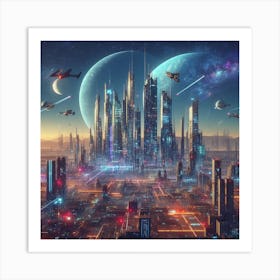 Futuristic City 74 Art Print