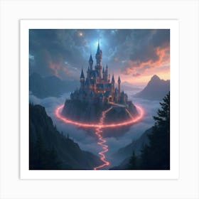 A Grand Castle With A Shimmering, Magical Force Field 1 Art Print