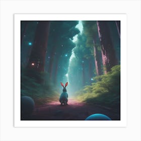 Rabbit In The Forest 77 Art Print