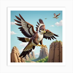 Default A Majestic Predatory Hawk Swoops Down Swiftly Catching 2 Art Print