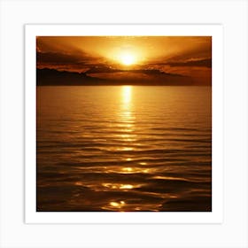 Sunset Over The Water Art Print